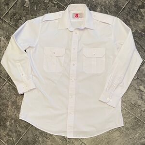 SCORPION APPAREL White Men's Button-up Uniform Style Motorcycle Shirt